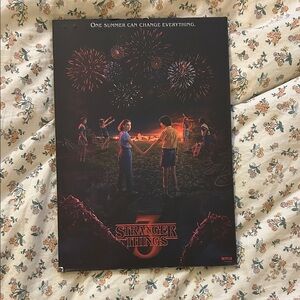stranger things 3 wooden poster